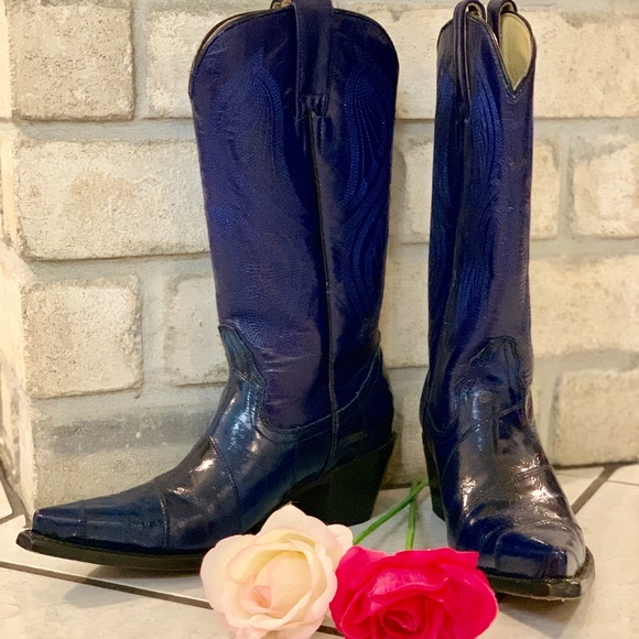 Cobalt Blue cowboy boots - Picture 1 of 7